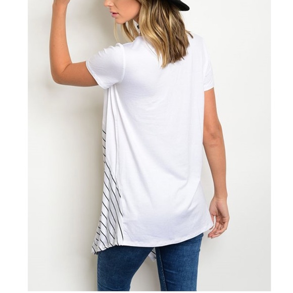 I Ma Belle White Side Tail Blouse - Picture 6 of 6